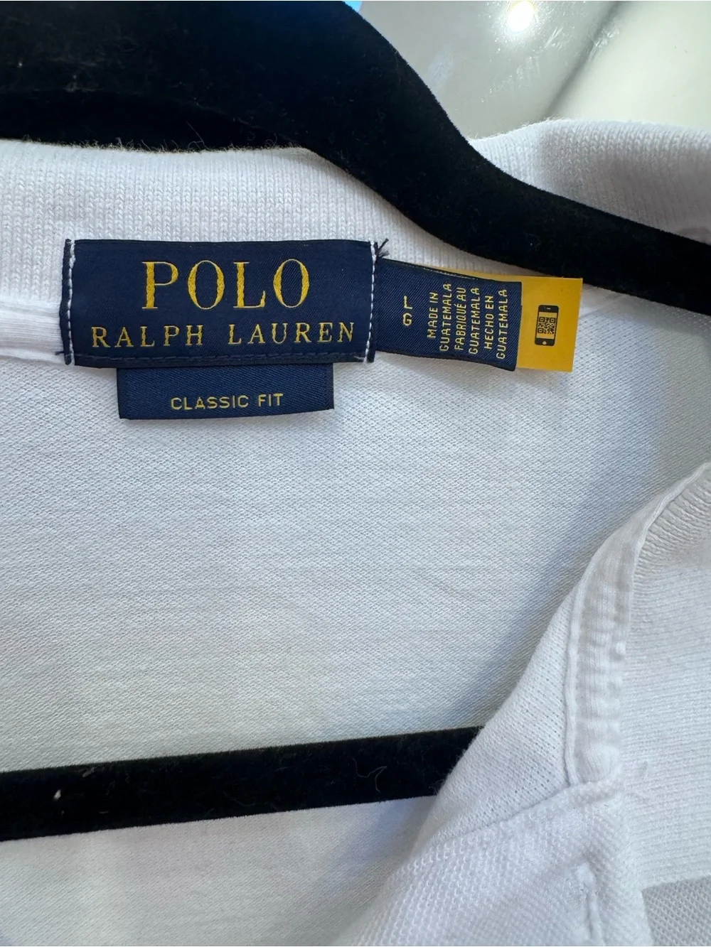 Ralph Lauren White Polo Shirt with Navy Labels